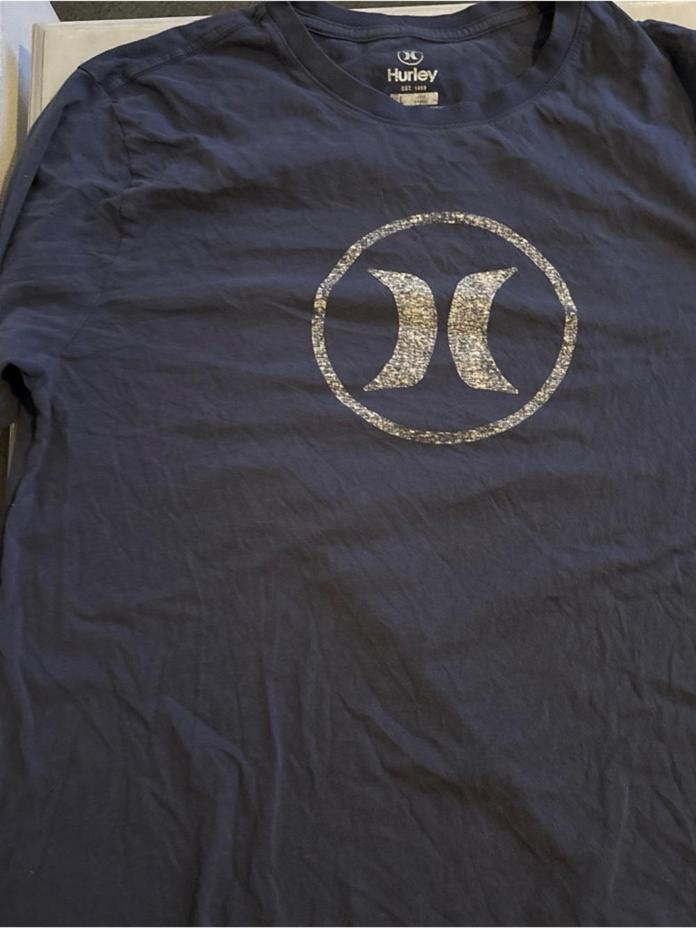 Hurley Men’s Navy Blue Graphic Logo Short Sleeve Tee